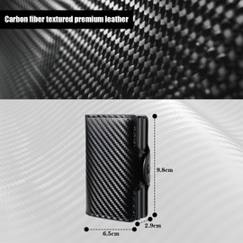 Bosmsaslad Men's Slim Wallet with Coin Compartment & RFID Protection, Magnetic Leather Wallet, 10 Card Wallet, Credit Card Holder, Premium Card Case, Smart Wallet, black