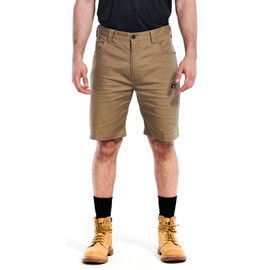 Cat erpillar Men's Canvas Utility Shorts with 2-Way Stretch, Secure Thigh Pocket and Reinforced Belt Loops, khaki