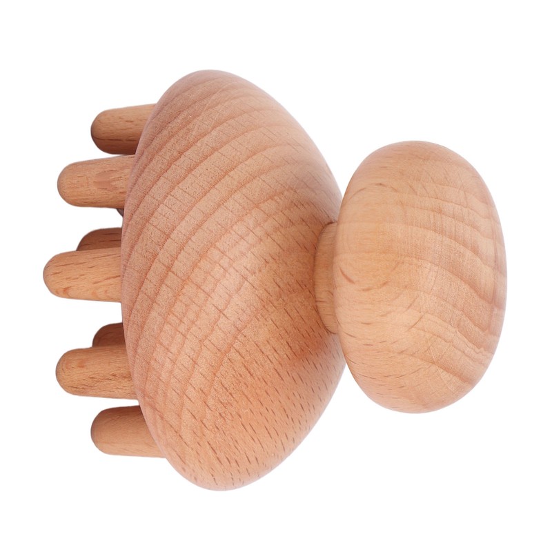 Wood Mushroom Massager Promote Circulation Clear Meridians Portable Manual Massage