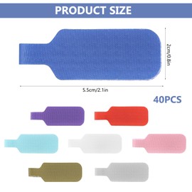 Pack of 40 Cable Labels, Multicoloured Cable Labels, Cable Labelling for Cable Markers, Reusable Velcro Cable Marking Organiser, Writeable Cable Labels for Labelling