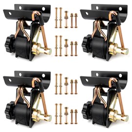 Ladder Rack Ratchet Straps, Truck Rack Straps, Lumber Rack Tie Down Straps 1.5" Wide x 7.5' Long, 2" Black Round Tube Mount, 500 lbs Load (4PCS)