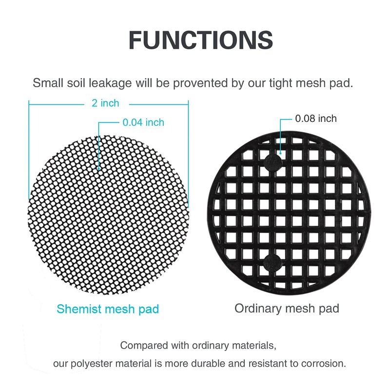 shemist Plant Mesh Drainage Screens - 100PCS 2-Inch Reusable Grid