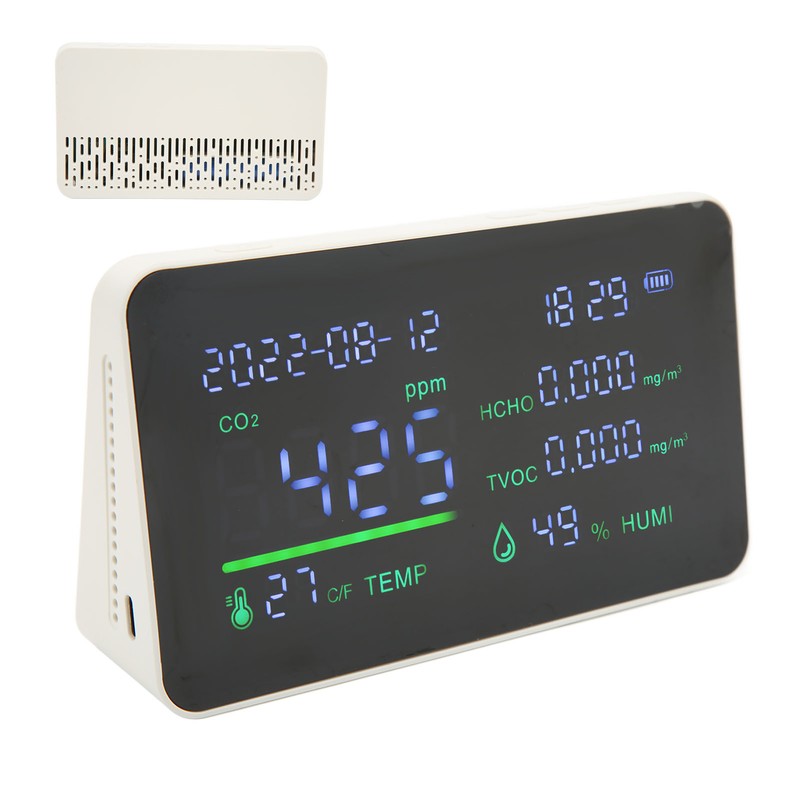 Air Quality Monitor CO2 Detector USB Charging Carbon Dioxide HCHO