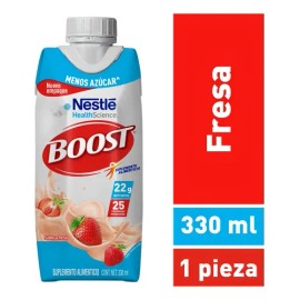 Suplemento Alimenticio Nestlé Boost Sabor Fresa Menos Azúcar 330ml
