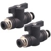 DERPIPE Pneumatic Valve, 1/4" x 1/4" Push to Connect Fitting,