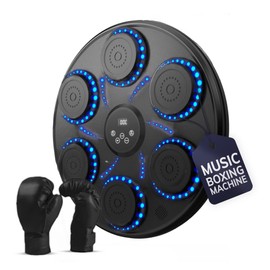 HOME NEATLY Music Boxing Machine for Adults and Kids, Wall-Mounted Music Punching Machine Exercise Equipment with Boxing Gloves, Fitness Equipment with Bluetooth and LED Display, Family Fun for All