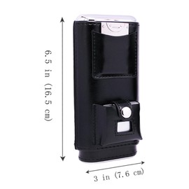 AMANCY Classic Black Leather Cigar Travel Case, Small Portable Cigar Humidor with Cutter, Lighter, Rest Kits (Black cigar case with cutter lighter and stand)