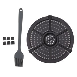 16cm Fryer Replacement Grill Pan Stainless Steel Fryer Grill Pan with Oil Brush for Kitchen