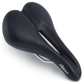 Narrow Nose Road Bike Saddle, Chafe Rub Reduction for Comfort, Flexibility for Street Riding Commuting Stationary Bicycle Exercise, 7" W x 10" L