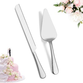 SUZLFTDZSW - Juego de 2 piezas de corte de pasteles para boda, juego extendido de cuchillos y servidor, cortador de pasteles de acero inoxidable grueso y espátula para tartas, ideal para cumpleaños,