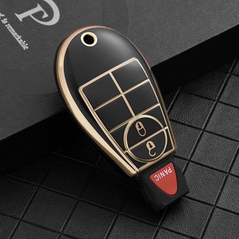 ELOHEI Premium Soft Key Fob Cover Case for 2013-2021 Dodge