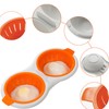 Microwave Egg Poacher, Egg Cooker Microwavable 2 Cavity Eggs Poacher