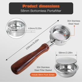 58mm Bottomless Portafilter for CASABREWS 5700 Neutron Pro Ultra 4700Gense