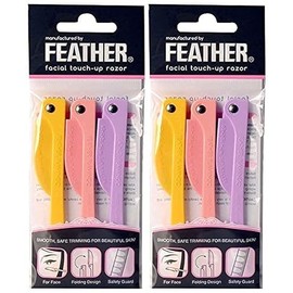 Feather Flamingo Facial Touch-up Razor (3 Razors X 2 Pack)