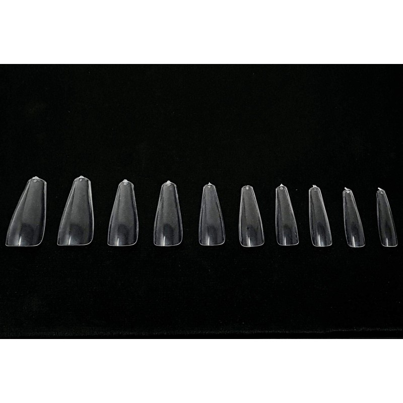 Kiara World 500pcs Clear Ballerina Coffin Full Cover Artificial False