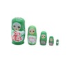 Russian Dolls Floral Green Decorative Hand Painted Matryoshka Doll Stackable