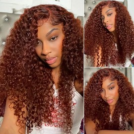 Color 33 Bundles Huaman Hair Copper Red Kinky Curly Bundle Huxowax Virgin Soft And Silky Remy Hair 3 Bundles 16 16 16 Inch Auburn Kinky Curly Bundle 300g