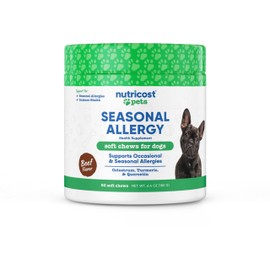 Nutricost Pets Seasonal Alergy Health Supplement Soft Chews for Dogs (Beef Flavored) 60 Soft Chews - Supports Occasional & Seasonal Allergies