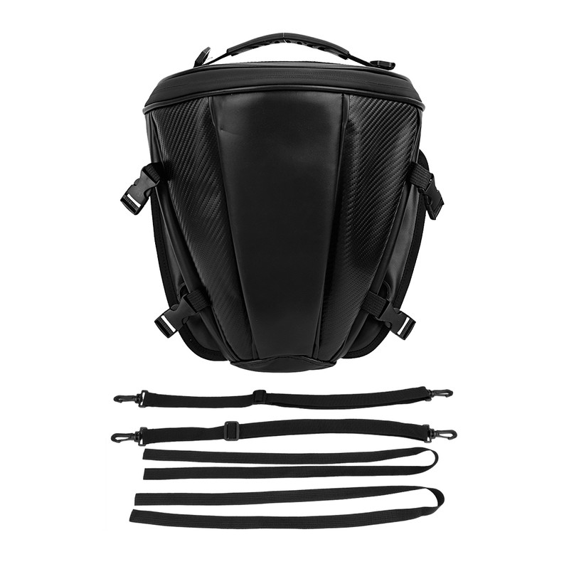 Carbon Fiber Style Motorcycle Tail Bag Waterproof Motorbike Rear Seat