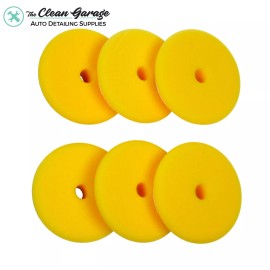 Rupes 6 Pack of Pads | Rupes DA Fine Yellow Foam Polishing Pad | For 3" Backing Plate