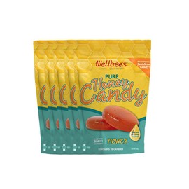 Wellbee's 100% Pure Honey Candy - Natural Honey Cough Drop - No Additives - Healthy - Honey For Tea - Single Ingredient - Paleo & SCD Approved - (Plain, 100 Pack)