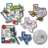 Texas Six-Piece State Magnet Set by Classic Magnets, Includes 6