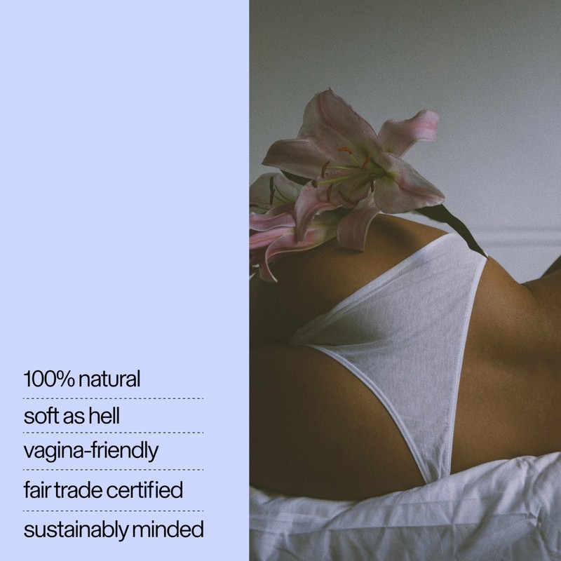 ODDO BODY 100% Organic Pima Cotton Underwear Tanga (Midnight, L)