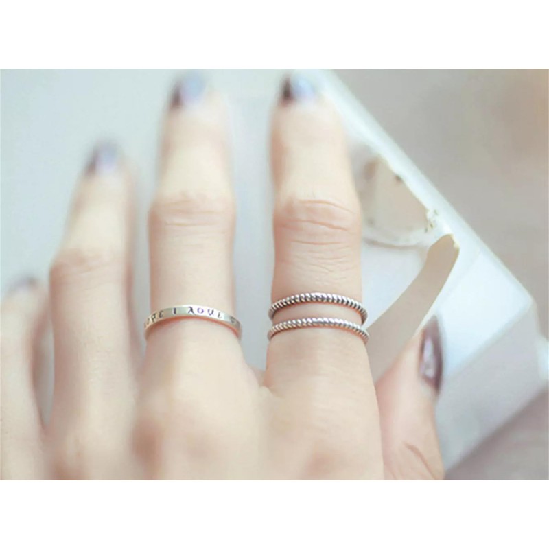 SUGARKITTEN LONDON Sterling Silver Greek Letter Love Forever Open Band