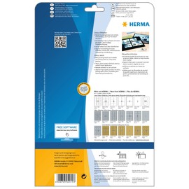 HERMA 4915 Hochglanz Etiketten, 25 Blatt, 199,6 x 143,5 mm, 2 pro A4 Bogen, 50 Stück, selbstklebend, bedruckbar, glänzend, blanko Glossy Papier Klebeetiketten Aufkleber, weiß