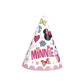 Unique Iconic Minnie Mouse Party Cone Hats - One Size, 8 Pcs
