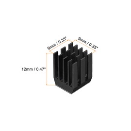 QUARKZMAN Pack of 22 9 x 9 x 12 mm Heatsinks Aluminium Radiator Heatsink Cooling with Thermal Blue Sticker for Chip CPU Transistor FET IC Amplifier Black