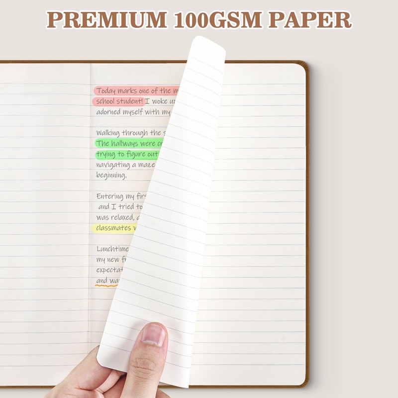 OMEYA Hardcover Journal Notebooks for Work: 4 Pack, A5 100gsm