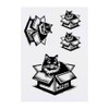 Azeeda 4 x 'Verspielte Katze in einer Kiste' Temporäre Tattoos