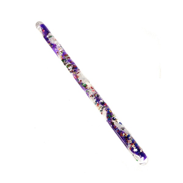 Experience Enchanting Motion Jumbo Spiral Glitter Wand Sparkling Glitter Action Sensory Toy for Kids and Adults Talking Stick Mesmerizing Visuals for Parties and Events!(Purple/White)