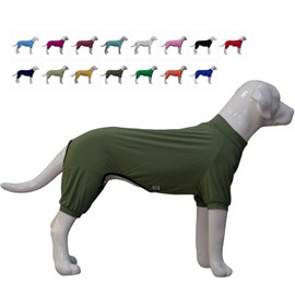 LoveLongLong Dog Jumpsuit with UV Protection and Quick-Dry Fabric for Spring Summer Pet Pajamas Army green L