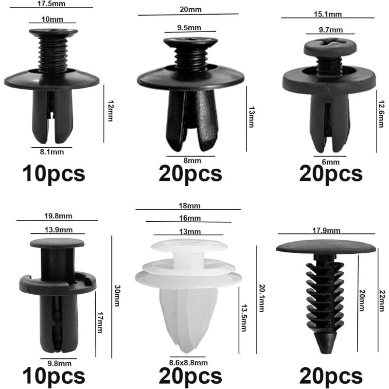 Fevirad For Toyota Tundra Car Set Body Bumper Rivet Retainer