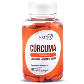 NatGel Curcumina con Pimienta Negra y Omega 3  Curcuma de Alta Potencia - 95 Curcuminoides, Apoya la Salud Articular y Digestiva  140 Capsulas...     
