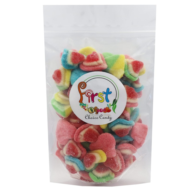FirstChoiceCandy Sugared Rainbow Love Gummy Triple Hearts (2LB)