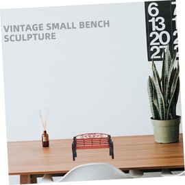 Kisangel 2Pcs Small Simulation Park Bench Model Realistic Tabletop Decoration Sturdy Material for Fairy Gardens Tables Cute Home Decor Ornament