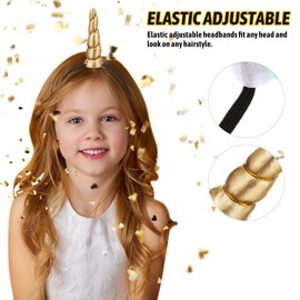 Beaupretty 5 Stück Kinder Einhorn Horn Stirnband elastisch Einhorn Kopfbedeckung Party Einhorn Haar Zubehör (gemischte Farbe)
