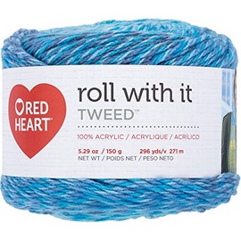 Red Heart Roll with It Tweed Yarn, Oceanic