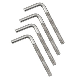 (4 Pieces) M10x200mm Concrete Anchor Bolts 304 Stainless Steel Square Bend Screw Right Angle Foundation Bolt Threaded Bend Hooks Fastener