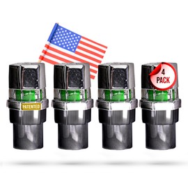 Quick Pressure Tire Pressure Monitoring Valve Caps Sensor Gauge - Advanced Detection System, 95 PSI Sensing Air Alert Indicator for Cars, Trailers, Bikes - Chrome-Plated, Pack of 4