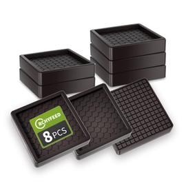 RCHYFEED Feet Protector Pad, Pack of 8 Furniture Gliders, 5 cm, Non-Slip Pads for Furniture Castors, Ideal Non-Slip Rubber, Ideal for Tile Floors, Non-Slip Pads for Furniture and Items (Brown Square)