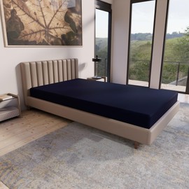 Treaton, 5-Inch Medium Firm Water Resistance Nylon Vinyl Dual Sided Mattress, Noiseless, Soft Cloud Feeling, Body Heat Reflection, Good for Hospital and Camp, Twin, Blue