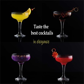 Cocktail Glasses (8 oz/235 ml), Espresso Glasses Martini, Margarita, Elegant Cuts and Champagne Glasses, Long Stemed Glasses (2)