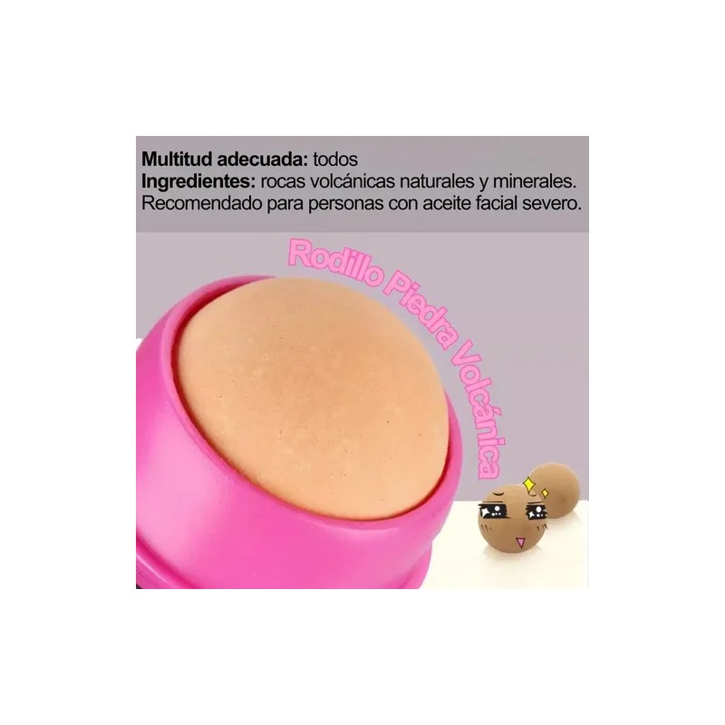 3pz Rodillo Piedra Volcánica Absorbe Grasa Facial Full