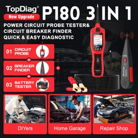 Circuit Breaker Finder Tool, Battery Tester, AC DC Voltage Tester, Fuel Injector Tester, 9V-30V Automotive Circuit Tester with 40FT Cable, P180