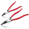 LEONTOOL 2 PCS Heavy Duty Lock Ring Pliers Set Flat