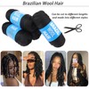 Samtress Brazilian Wool Hair 5 Pcs Natural Black Acrylic Yarn